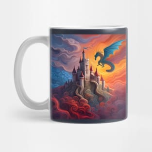 Dragon Castle Psychedelic Fantasy Mug